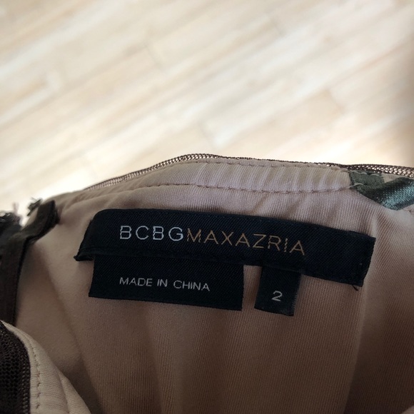 BCBGMaxazria brown tulle strapless dress 2 - Picture 4 of 7